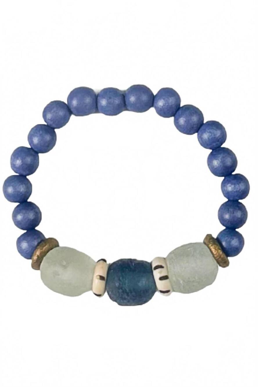 NEW TWINE & TWIG women's single stack bracelet in indigo